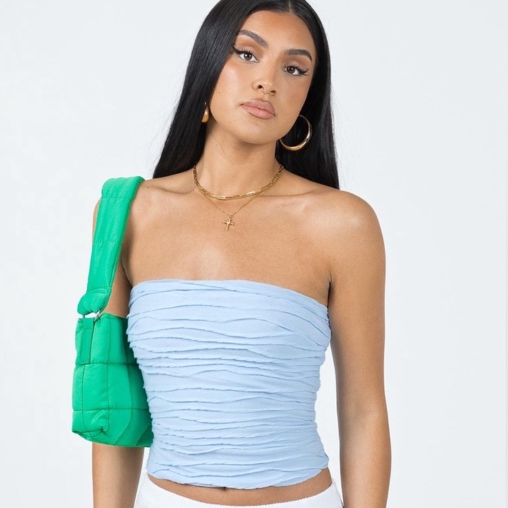 Princess Polly Cecile Strapless Top Blue